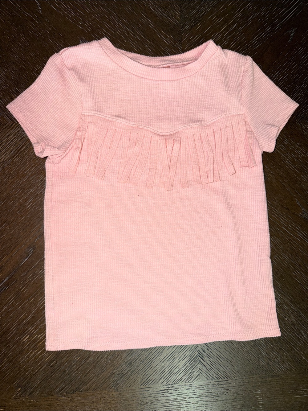 Toddler Pink Fringe Short Sleeve Tee